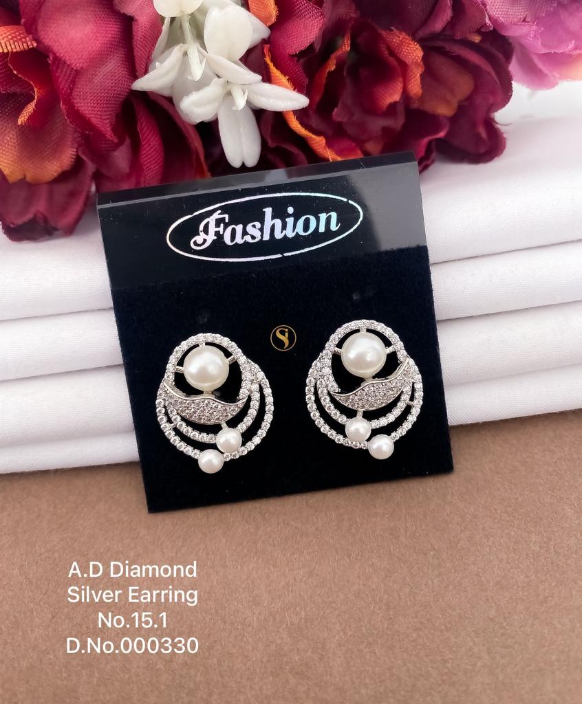 10 AD Diamond Party Wear Tops Earrings Wholesale Shop In Surat
